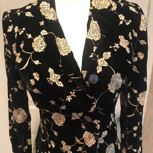 Vintage Dolce and Gabbana embroidered evening velvet coat